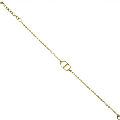 Dior Gold Plated Resin Pearl Petit CD Bracelet