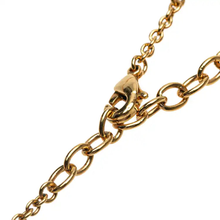 Louis Vuitton Gold Plated LV Crystal Iconic Pendant Necklace