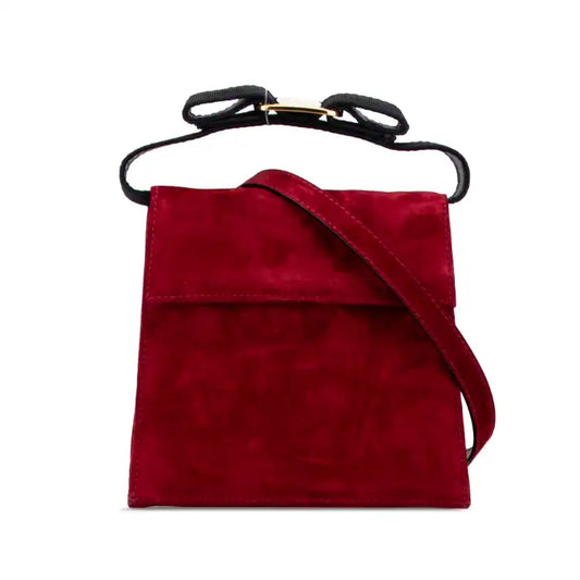 Ferragamo Suede Vara Bow Satchel