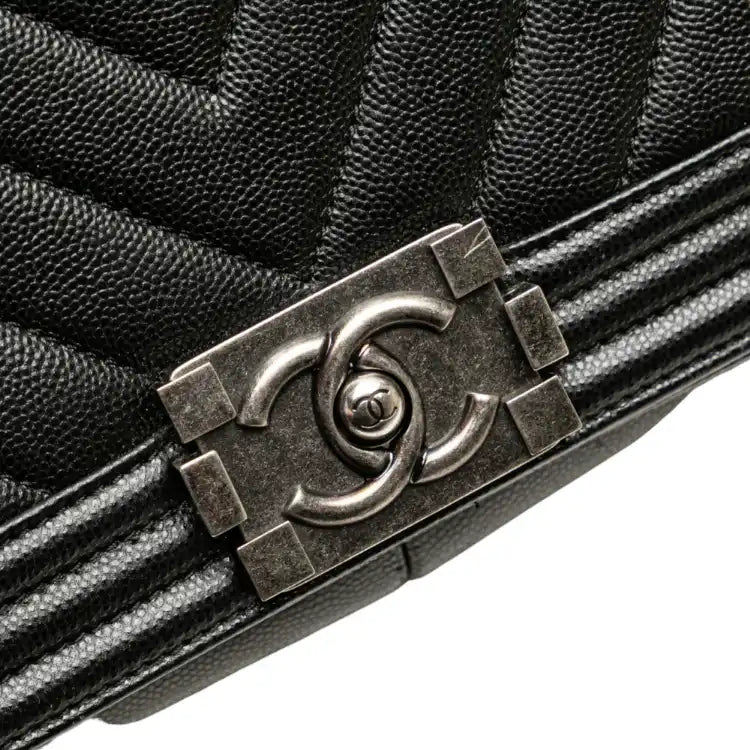 Chanel Old Medium Chevron Caviar Boy Flap