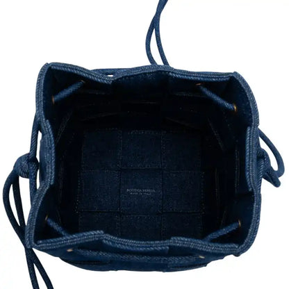 Bottega Veneta Small Denim Maxi Intrecciato Cassette Bucket Bag