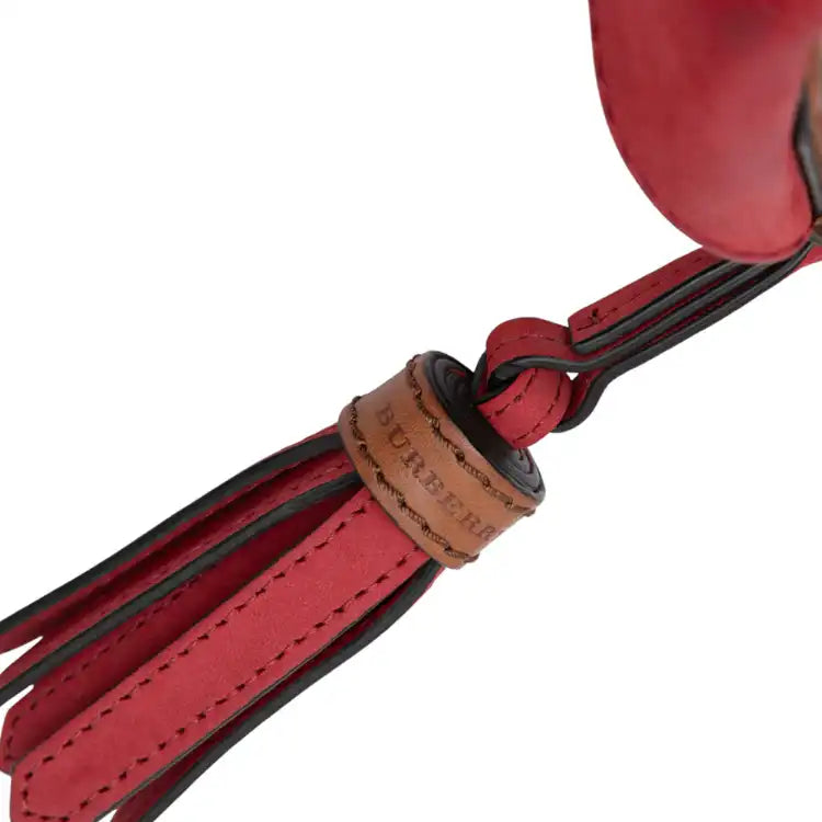 Burberry Small Mega Check Canvas and Suede Fringe Belgrove Bucket Bag