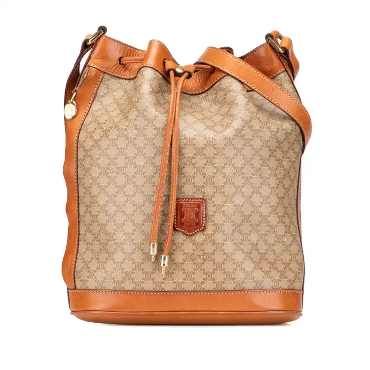 Celine Macadam Coated Canvas Drawstring Bucket Bag