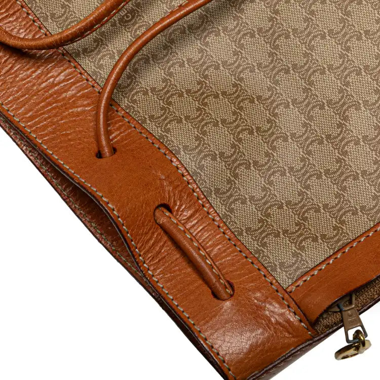 Celine Macadam Coated Canvas Drawstring Bucket Bag