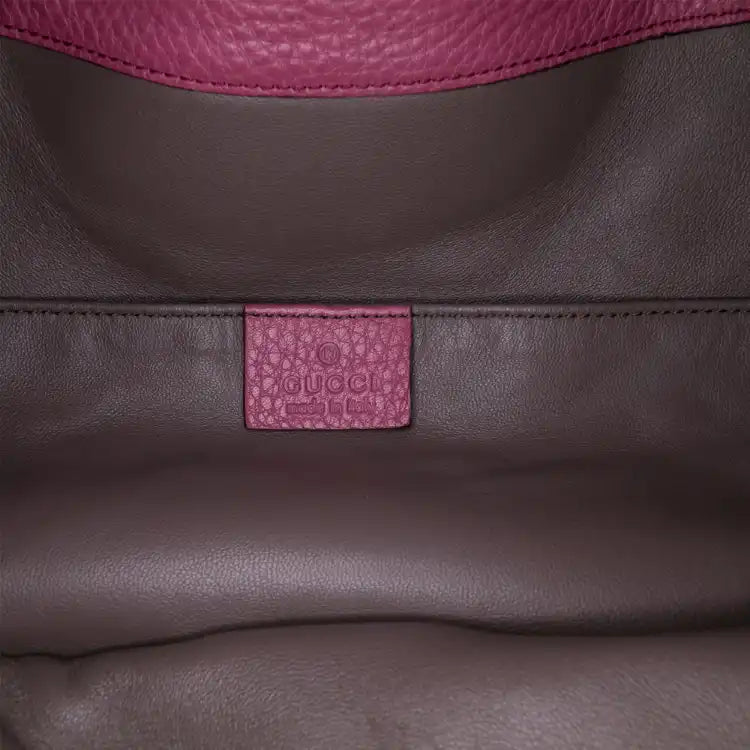 Gucci Pebbled Calfskin Miss Bamboo Bucket Bag