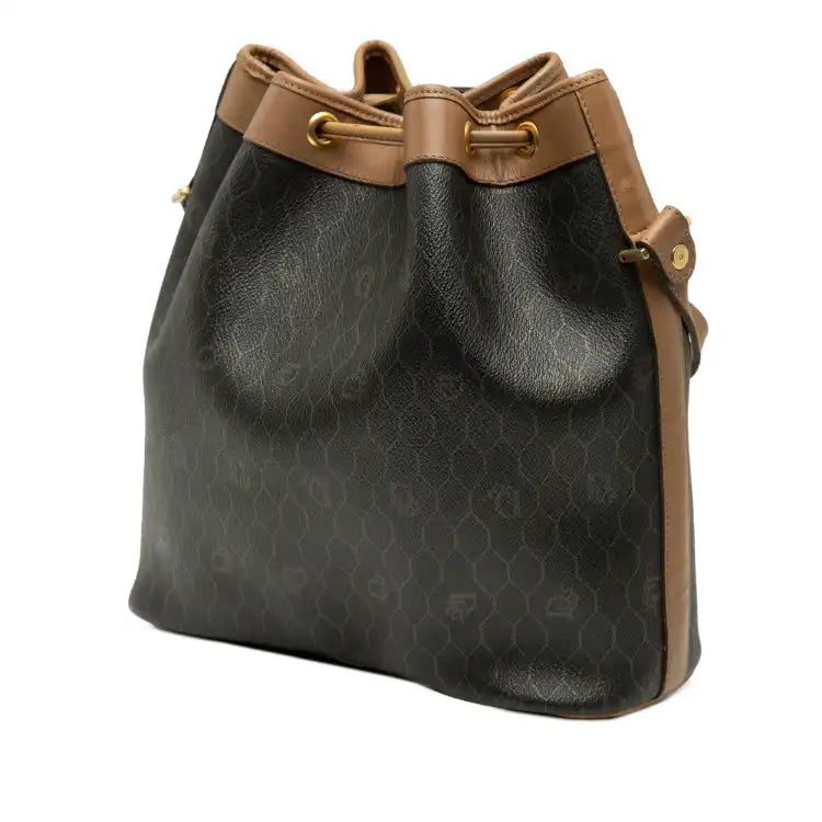 Dior Honeycomb Coated Canvas Drawstring Bucket Bag