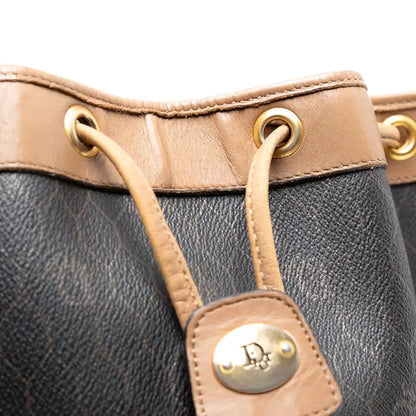 Dior Honeycomb Coated Canvas Drawstring Bucket Bag