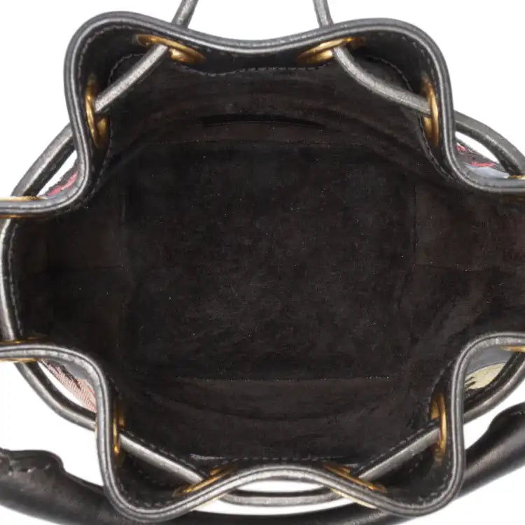 Saint Laurent Small Palm Tree Print Canvas Emmanuelle Bucket Bag