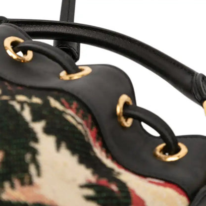 Saint Laurent Small Palm Tree Print Canvas Emmanuelle Bucket Bag