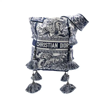 Dior Canvas Embroidered Toile De Jouy D Bubble Bucket Bag