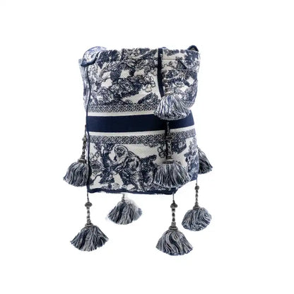 Dior Canvas Embroidered Toile De Jouy D Bubble Bucket Bag