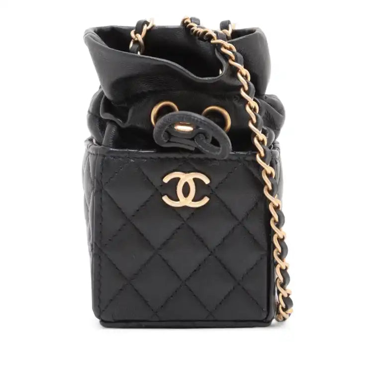 Chanel Mini Quilted Calfskin Drawstring Bucket Bag