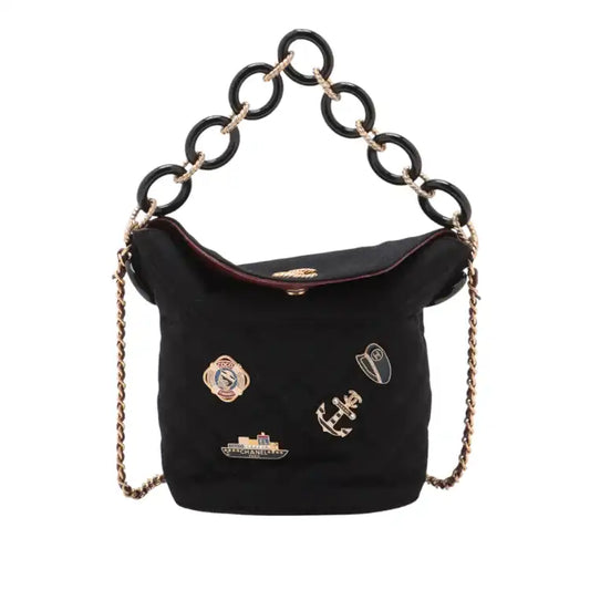 Chanel Paris Hamburg Quilted Wool Coco Sailor Charms Bucket Bag