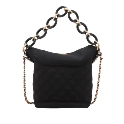 Chanel Paris Hamburg Quilted Wool Coco Sailor Charms Bucket Bag