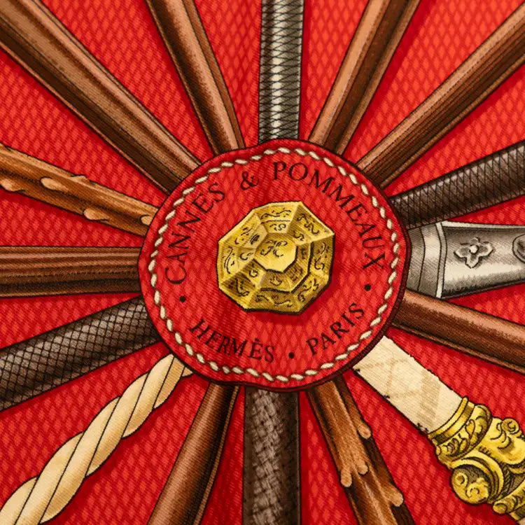 Hermès Cannes et Pommeaux Silk Scarf