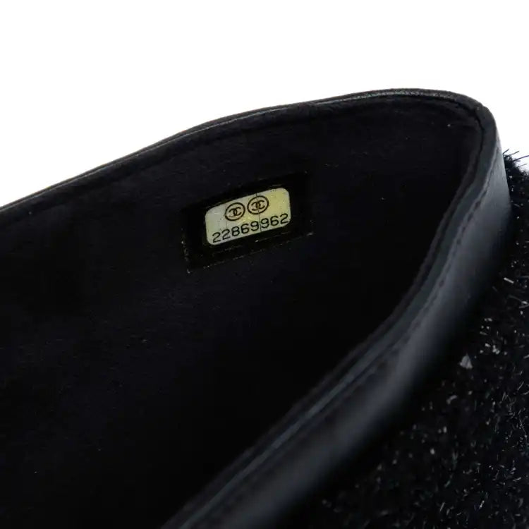 Chanel CC Tweed Chain Around Tablet Holder Crossbody