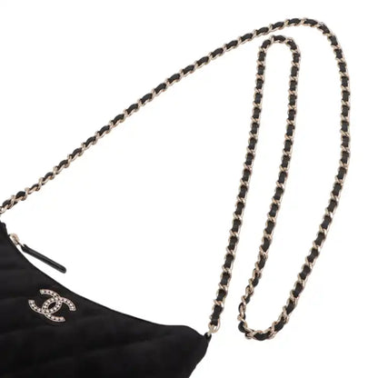 Chanel CC Quilted Velour Half Moon Chain Crossbody
