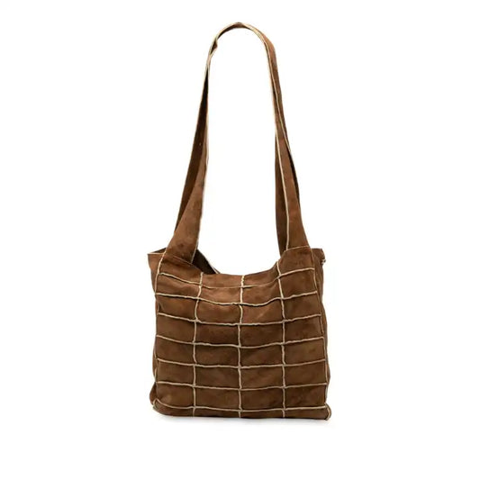 Chanel Suede Patchwork Shopper Tote