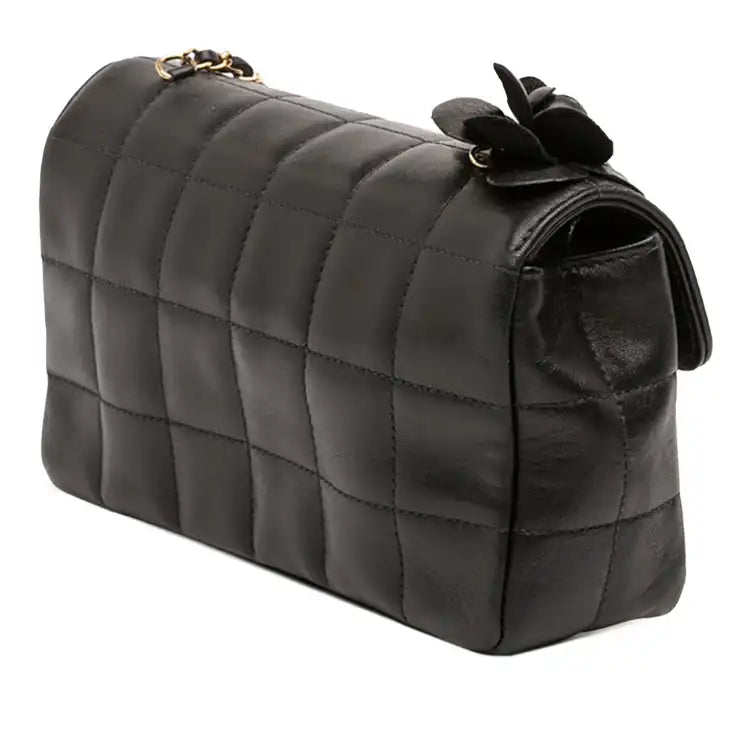 Chanel Mini Lambskin Chocolate Bar Camellia Flap