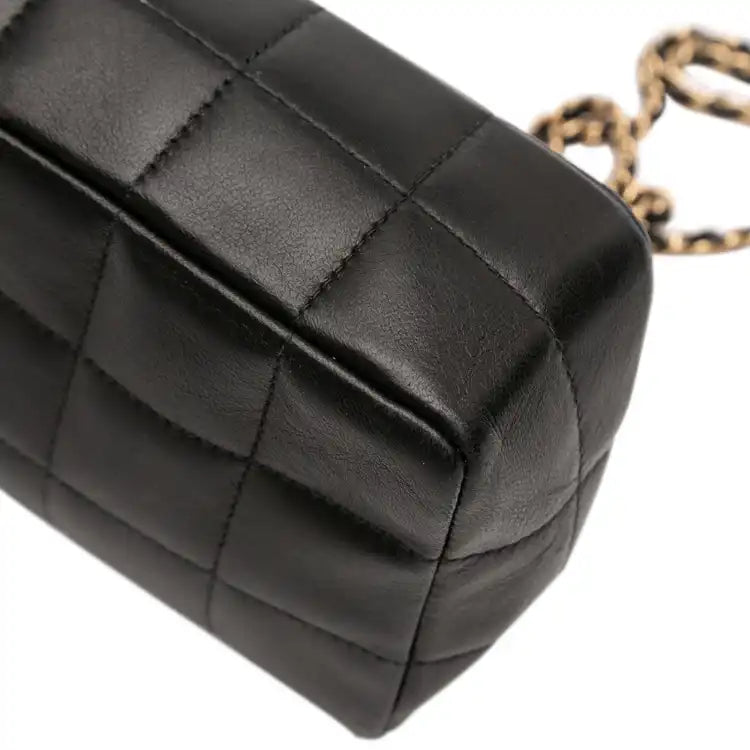 Chanel Mini Lambskin Chocolate Bar Camellia Flap