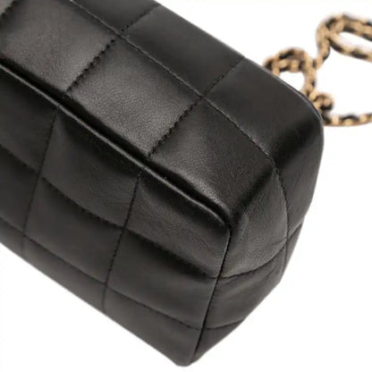 Chanel Mini Lambskin Chocolate Bar Camellia Flap