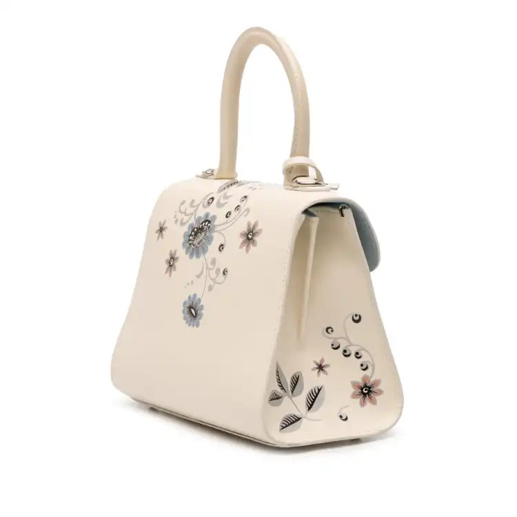 Delvaux MIni Smooth Calfskin Brillant Blooming Crystalline Satchel