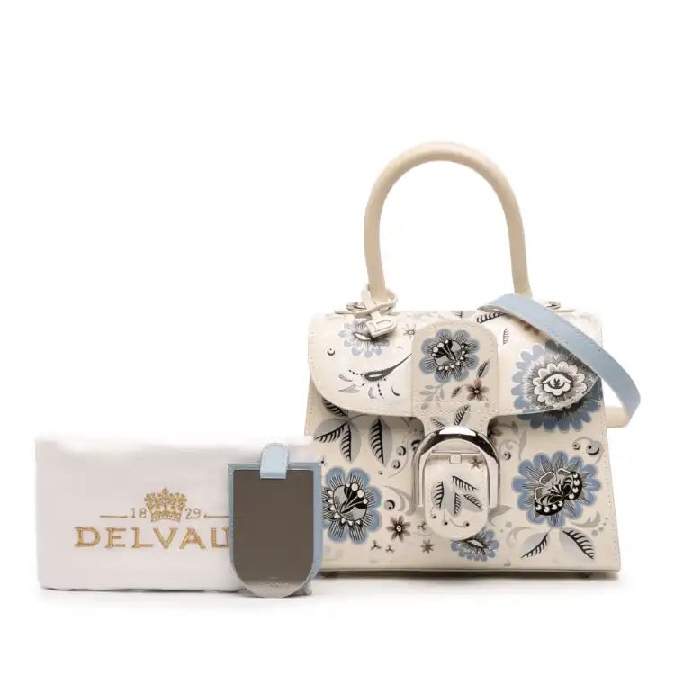 Delvaux MIni Smooth Calfskin Brillant Blooming Crystalline Satchel