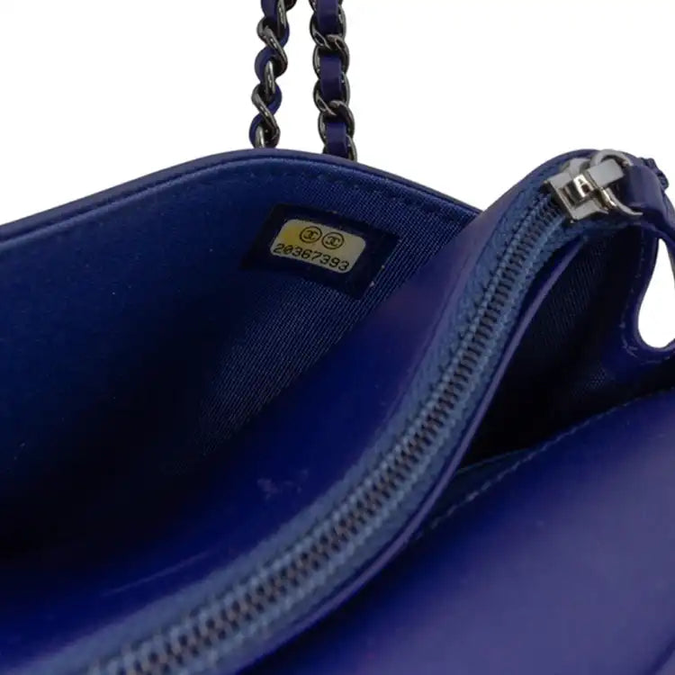 Chanel CC Patent Caviar Wallet On Chain