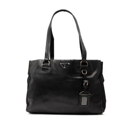 Prada Tessuto Trimmed Nappa Tote
