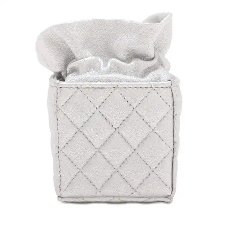 Chanel Mini Quilted Metallic Caviar Drawstring Bucket Bag