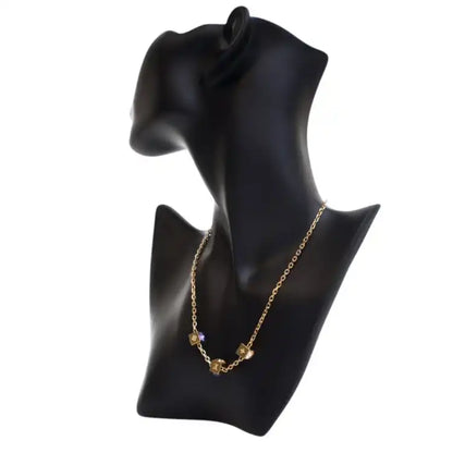 Louis Vuitton Gold Plated Crystal Gamble Drop Earrings And Necklace Set