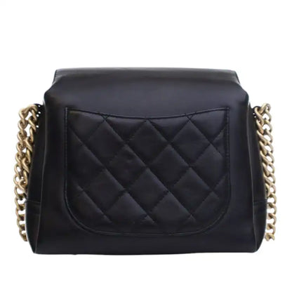Chanel Quilted Goatskin Side Chain Compartment Flap