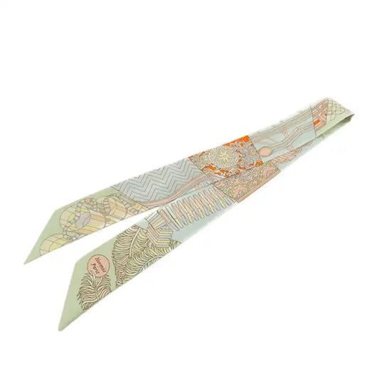 Hermès De L Ombrelle Aux Duels Silk Twilly Scarf