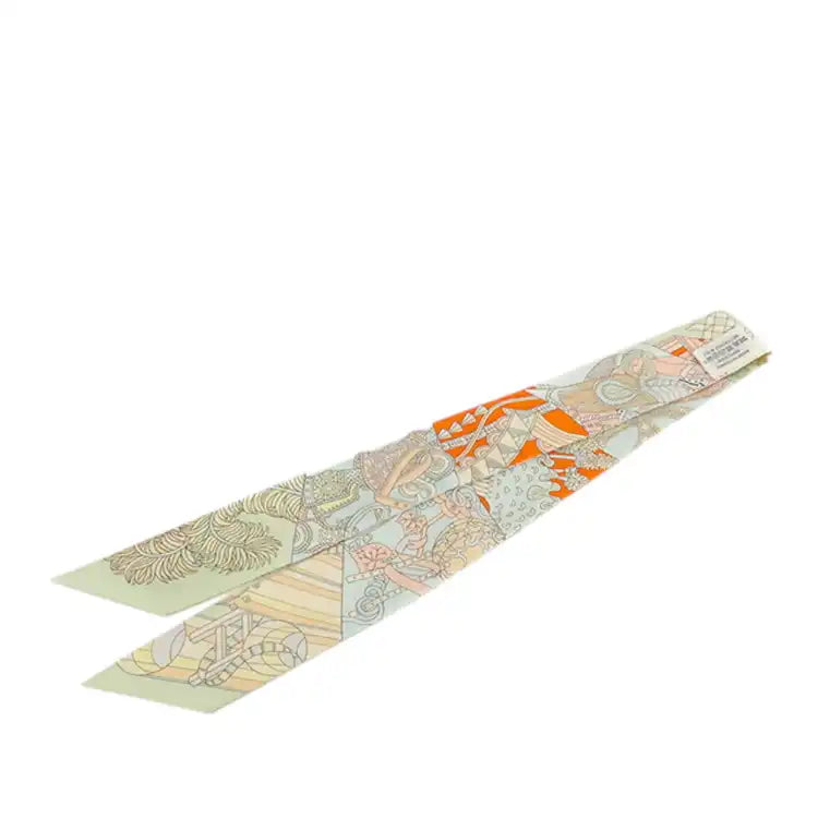Hermès De L Ombrelle Aux Duels Silk Twilly Scarf