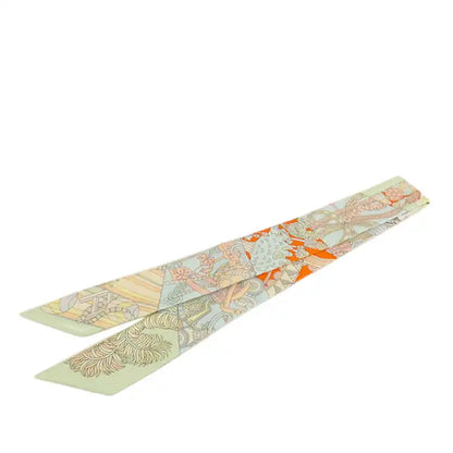 Hermès De L Ombrelle Aux Duels Silk Twilly Scarf