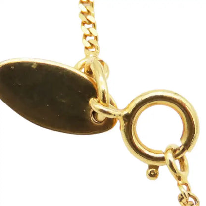 Chanel Gold Plated Crystal CC Pendant Necklace