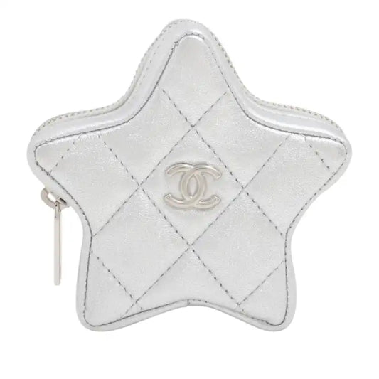 Chanel Metallic Lambskin Walk Of Fame Star Clip On Coin Purse