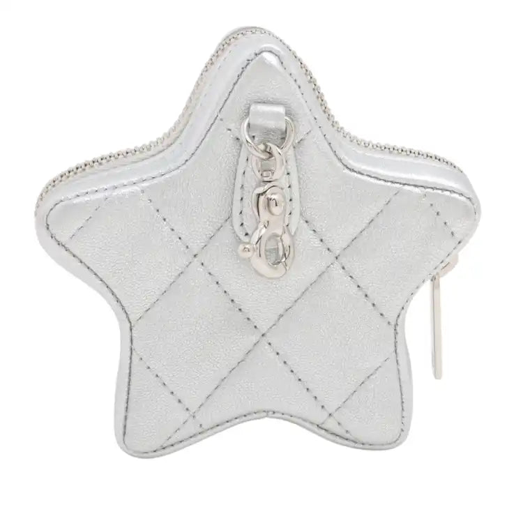 Chanel Metallic Lambskin Walk Of Fame Star Clip On Coin Purse