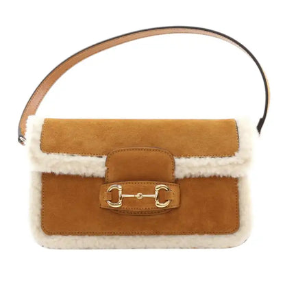 Gucci Mini Shearling Suede 1955 Horsebit Handbag