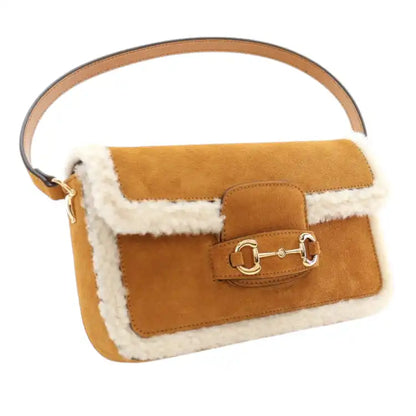 Gucci Mini Shearling Suede 1955 Horsebit Handbag