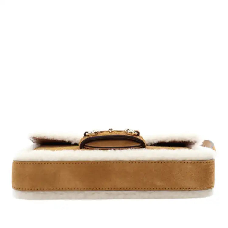 Gucci Mini Shearling Suede 1955 Horsebit Handbag