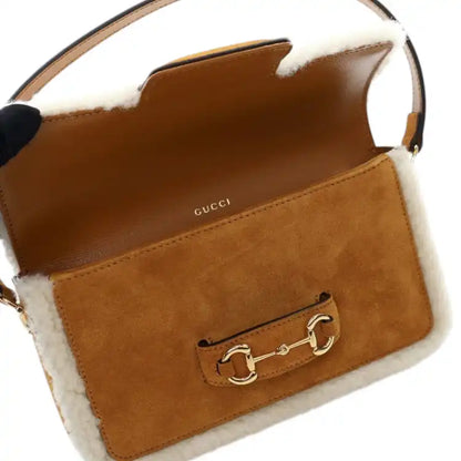 Gucci Mini Shearling Suede 1955 Horsebit Handbag