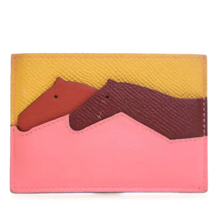Hermès Evercolor and Epsom Les Petits Chevaux Card Holder