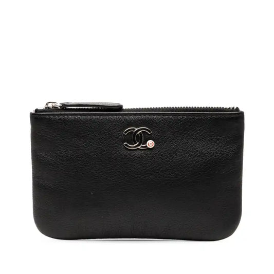 Chanel CC Grained Calfskin Zip Pouch