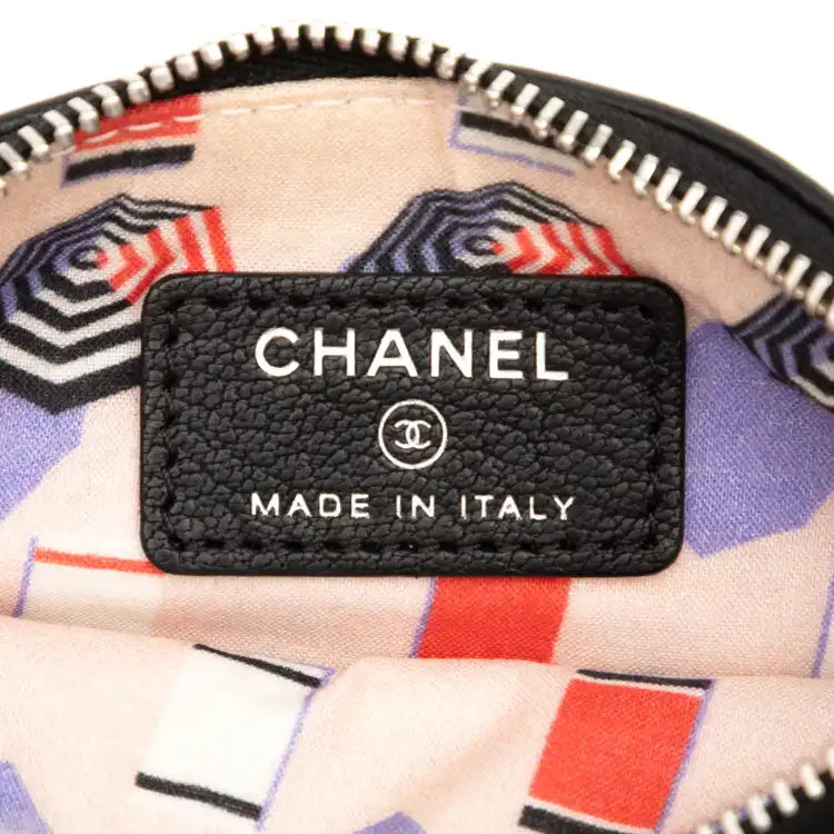 Chanel CC Grained Calfskin Zip Pouch