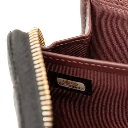 Chanel CC Quilted Caviar Zip Around Long Wallet