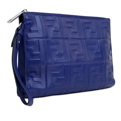 Fendi FF 1974 Embossed Leather Clutch