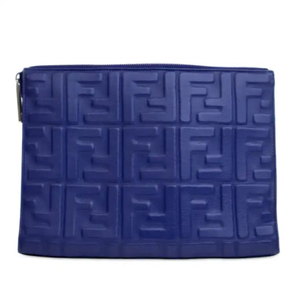 Fendi FF 1974 Embossed Leather Clutch