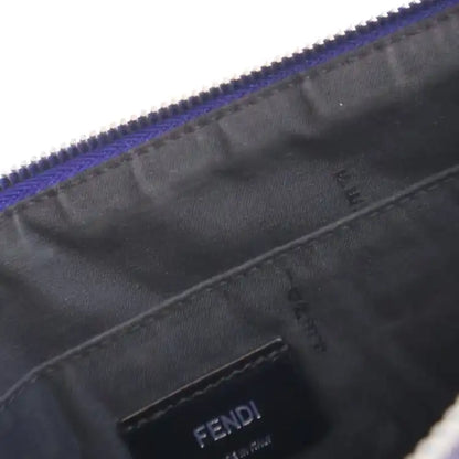 Fendi FF 1974 Embossed Leather Clutch
