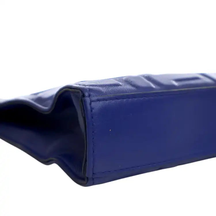 Fendi FF 1974 Embossed Leather Clutch